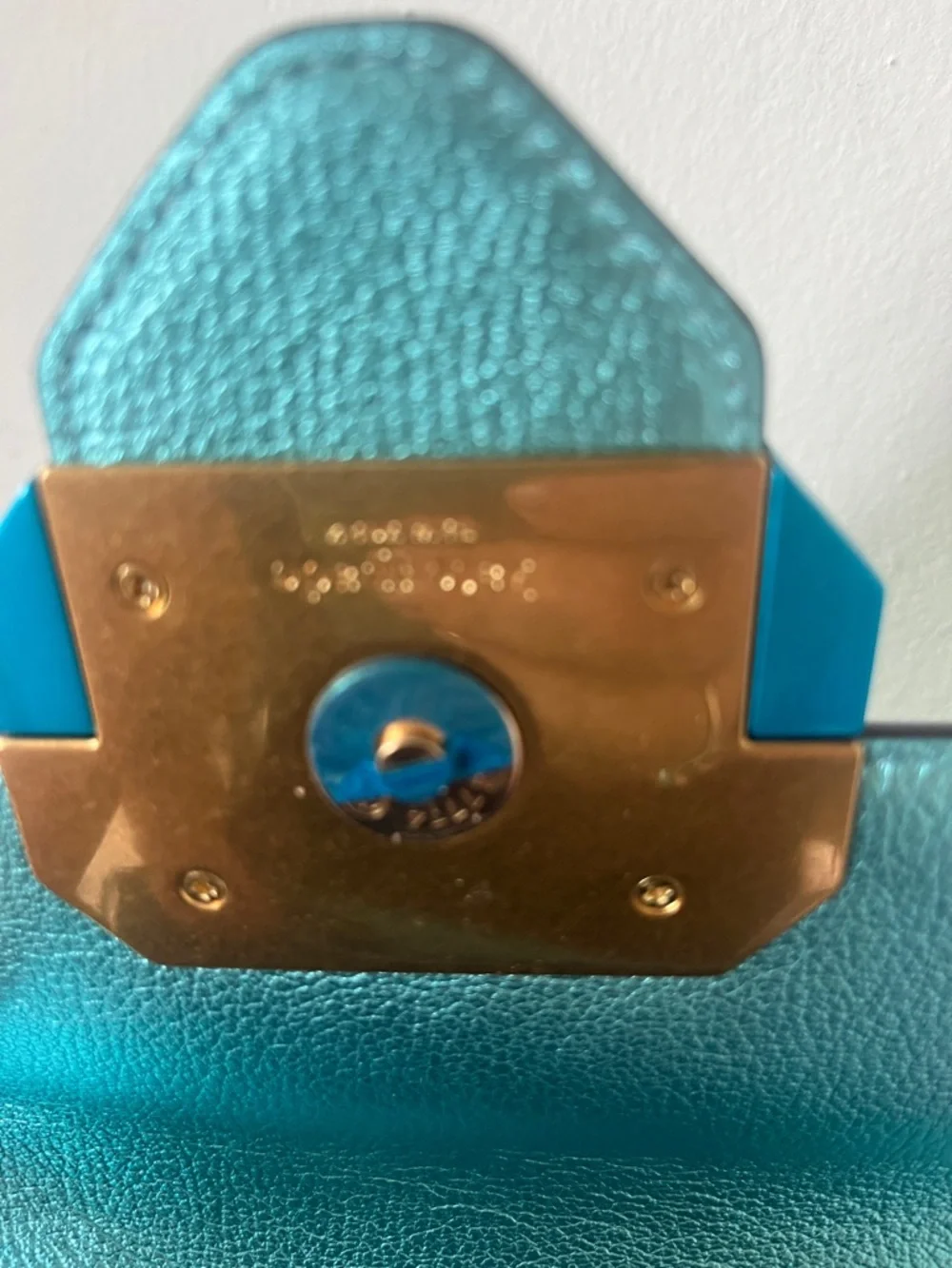 kate spade Metallic Teal, Aqua & Lime Top-Handle Satchel, NWT - Picture 6 of 7